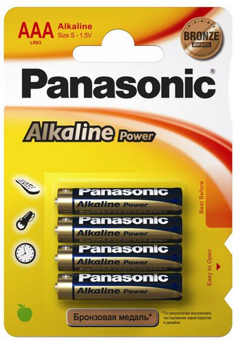 Батарейки алкалиновые AAA/LR03 PANASONIC Alkaline BP4  /48