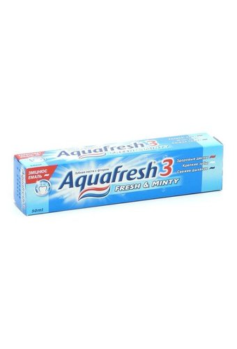 Зубная паста  AQUAFRESH (туба  50мл) Тройная защита Освежающе-мятная /12