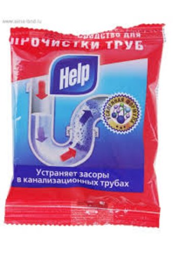 Средство для прочистки труб порошок HELP (90гр)  /60