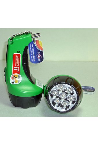 Фонарь аккумуляторный РЕКОРД PM-0107  7 LED (green)  /6/36