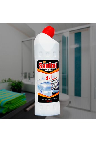 Гель для чистки туалета SANITOL WC CLEANER (флак 750мл) с ортофосфорной кислотой /16