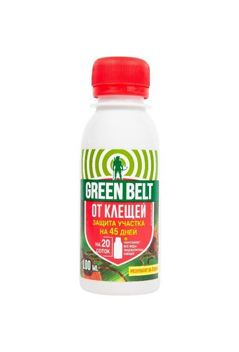 Средство инсектоакарицидное ОТ КЛЕЩЕЙ GREEN BELT защита участка (флак 100мл)  /12/48