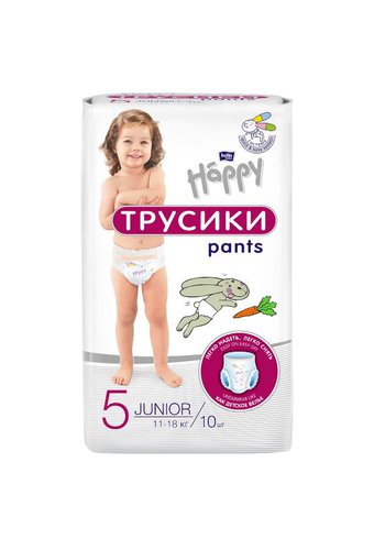 Подгузники-трусики BELLA BABY Happy (11-18 кг) Junior (упак 10шт)  /16