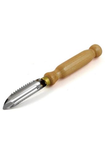 Овощечистка простая деревянная ручка лакированная 1281  /400