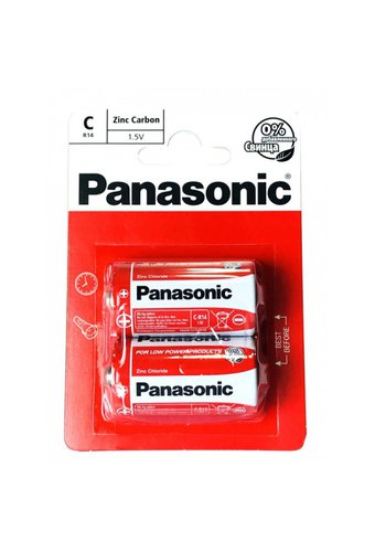 Батарейки солевые C/R14 PANASONIC Zinc Carbon  BP2  /24
