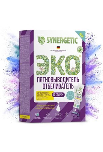 Пятновыводитель-отбеливатель SYNERGETIC (упак 250г=25г х 10стиков) с активным кислородом /8