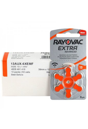 Батарейки для слух.аппаратов RAYOVAC ZA-13 BP6  /60