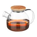 Чайник заварочный с фильтром-пружиной в носике 1000мл IRIT Home жаростойкое стекло крышка бамбук
