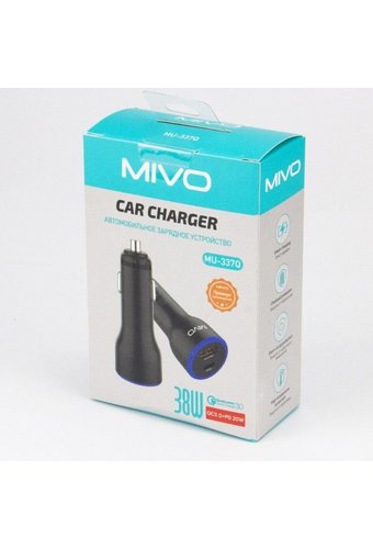 Зарядное устройство АВТОМОБИЛЬНОЕ MIVO MU-337Q USB + Type-c 38W