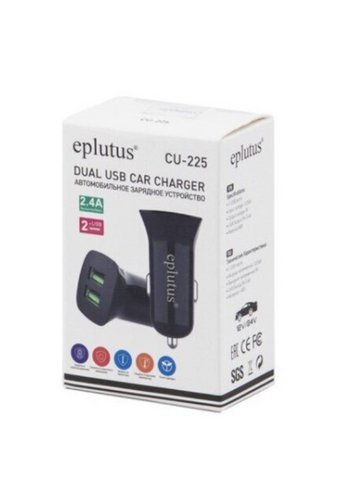 Зарядное устройство АВТОМОБИЛЬНОЕ EPLUTUS CU-225 2 USB 2,4A