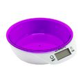 Весы кухонные электронные с чашей до  5кг IRIT Home (1хCR2032) стекло IR-7117 фиолетовые